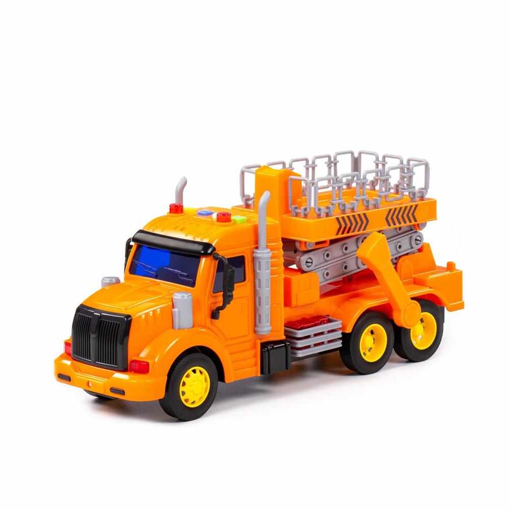 Sürtmeli Asansörlü kamyon (ışıklı ve sesli) (turuncu) kutuda