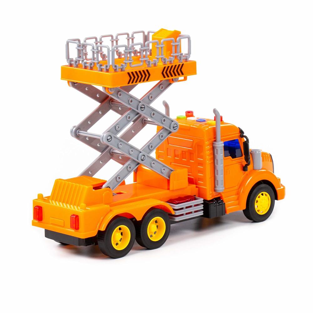 Sürtmeli Asansörlü kamyon (ışıklı ve sesli) (turuncu) kutuda