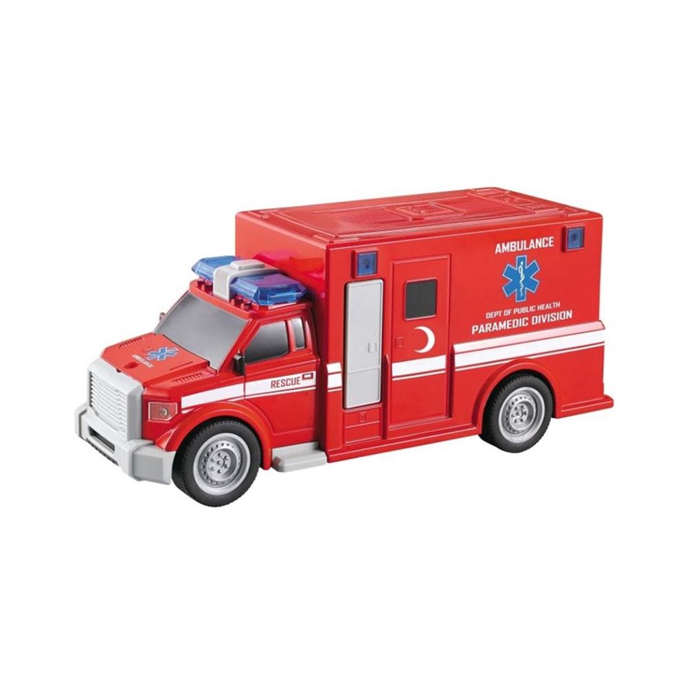Nitro Speed 1:20 Sürtmeli Pilli Sesli ışıklı Ambulans Kırmızı
