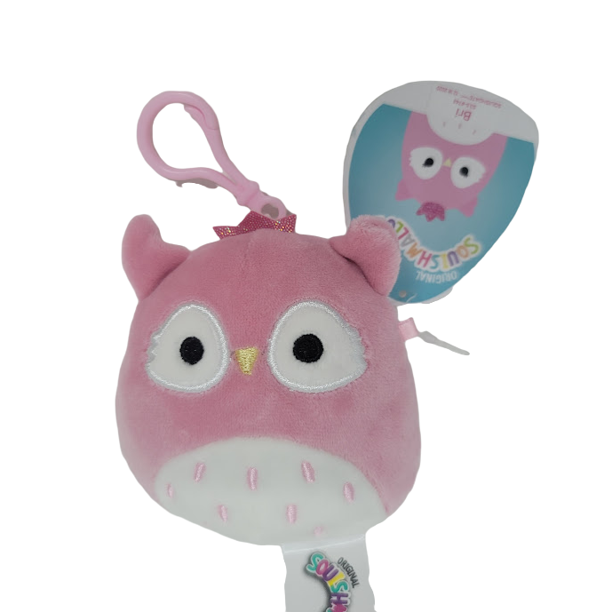 TY Squishmallows Bri the Pink Owl Peluş Anahtarlık