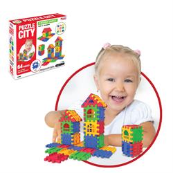 64 Parça Geçmeli Lego Puzzle City Puzle