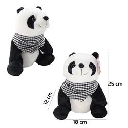 F9046 Flar Takan Panda Peluş Oyuncak 25 cm